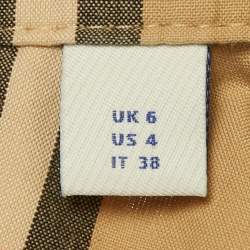 Pre Owned Burberry Beige Vintage Check Print Cotton Wrap Around Mini Dress S