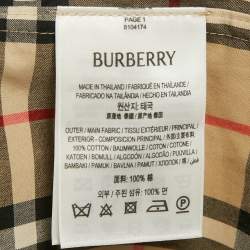 Pre Owned Burberry Beige Vintage Check Print Cotton Wrap Around Mini Dress S
