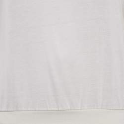 Pre Owned Burberry Ivory Logo Embroidered Silk Blend Sweatshirt XS