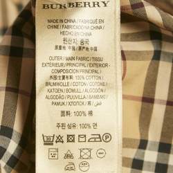 Pre Owned Burberry Beige Check Print Cotton Shirt Dress S 