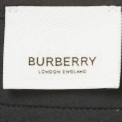Pre Owned Burberry Black Logo Patch Jersey Sports Bra XS