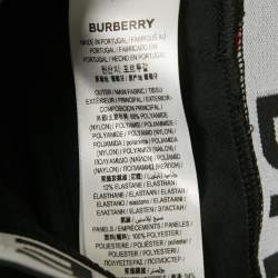 Pre Owned Burberry Black Logo Patch Jersey Sports Bra XS