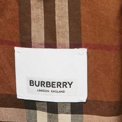 Pre Owned Burberry Black Checkered Print Collar Detail Cotton Sandridge Trench Coat L