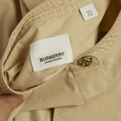 Pre Owned Burberry Beige Cotton Monogram Embroidered Cotton Abbie Mini Dress XS