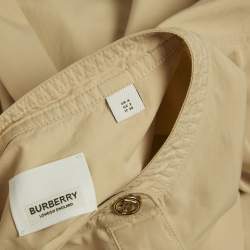 Pre Owned Burberry Beige Cotton Monogram Embroidered Cotton Abbie Mini Dress XS