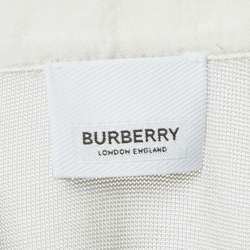 Pre Owned Burberry Grey Scarf Detail Knit Long Sleeve Top XS
