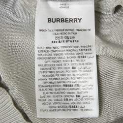 Pre Owned Burberry Grey Scarf Detail Knit Long Sleeve Top XS