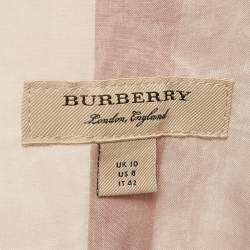 Pre Owned Burberry Beige Checkered Print Cotton Mini Shirt Dress M 