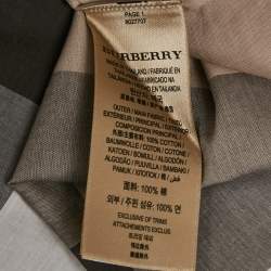 Pre Owned Burberry Beige Checkered Print Cotton Mini Shirt Dress M 
