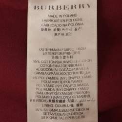 Pre Owned Burberry Burgundy Lace Double Breasted Belted Trench Coat L