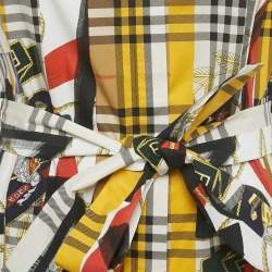 Pre Owned Burberry Multicolor Archive Scarf Print Check Cotton Shirt Dress S