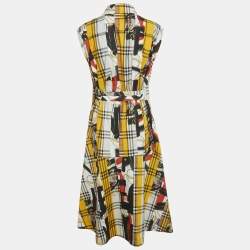 Pre Owned Burberry Multicolor Archive Scarf Print Check Cotton Shirt Dress S