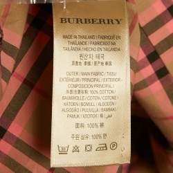 Pre Owned Burberry Beige /Pink Checkered Print Cotton Short Shirt Dress S