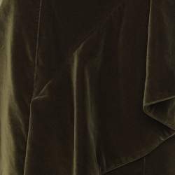 Pre Owned Burberry Green Velvet Ruffle Pencil Skirt S