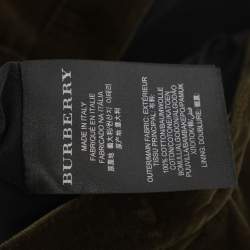 Pre Owned Burberry Green Velvet Ruffle Pencil Skirt S