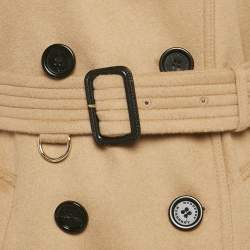 Pre Owned Burberry Beige Wool Blend Trench Coat M