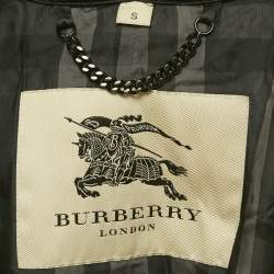 Pre Owned Burberry London Real Fur Trim Nylon Down Jacket S