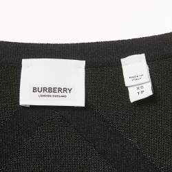 Pre Owned Burberry Black Stretch Knit Flared Mini Dress XS