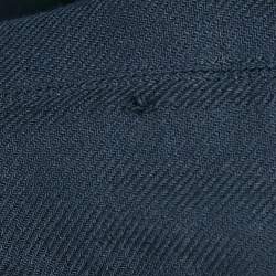 مملوكة مسبقًا Burberry Navy Blue Crepe & Wool Mid Length Coat M