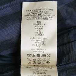 مملوكة مسبقًا Burberry Navy Blue Crepe & Wool Mid Length Coat M