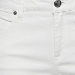 Pre Owned Burberry White Denim Flare Leg Jeans M/Waist 29"
