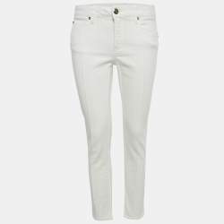 مملوكة مسبقًا Burberry White Denim Micklesfield Skinny Leg Jeans M/Waist 29"