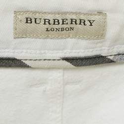 مملوكة مسبقًا Burberry White Denim Micklesfield Skinny Leg Jeans M/Waist 29"