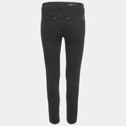 مملوكة مسبقًا بنطلون جينز بربري أسود دنيم وجيرسي سكيني مقاس وسط 28 بوصة (ميديم)