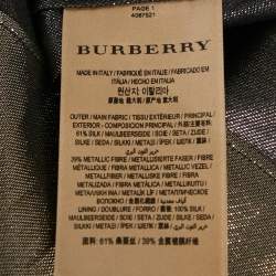 مملوكة مسبقًا Burberry London Metallic Lamé Pleated Shirt L