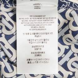 مملوكة مسبقًا بنطلون بربري واسع الساق حرير بطبعة مونوغرام أزرق مقاس صغير (سمول)