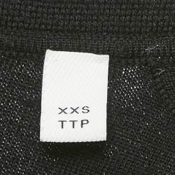 Pre Owned Burberry Black Checks Trims Stretch Knit Polo T-Shirt XXS