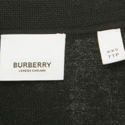 Pre Owned Burberry Black Checks Trims Stretch Knit Polo T-Shirt XXS