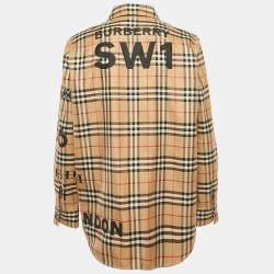 مملوكة مسبقًا Burberry Beige Anette Vintage Check Cotton Shirt M