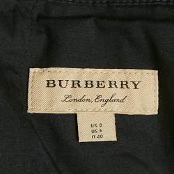 Pre Owned Burberry Black Wool Pleated Trousers S