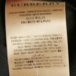 Pre Owned Burberry Black Wool Pleated Trousers S