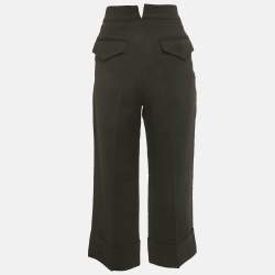 Pre Owned Burberry Black Wool Pleated Trousers S