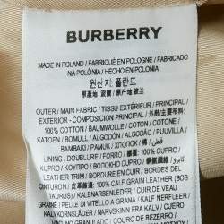 مملوكة مسبقًا تنورة بربري بيج قماش كانفاس بحواف جلدية مقاس متوسط