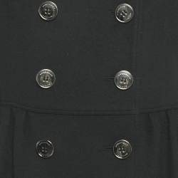 مملوكة مسبقًا Burberry Black Wool Blend Detachable Fur Collar Coat S