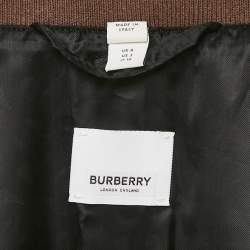 مملوكة مسبقًا Burberry Brown Monogram Print Synthetic Bomber Jacket XS