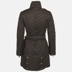 مملوكة مسبقًا Burberry Black Synthetic Diamond Quilted Zip Up Jacket XS