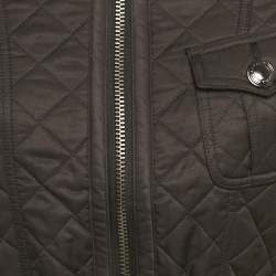 مملوكة مسبقًا Burberry Black Synthetic Diamond Quilted Zip Up Jacket XS