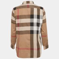 Pre Owned Burberry Brown Nova Check Cotton Button Front Shirt M