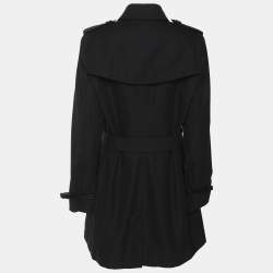 مملوكة مسبقًا معطف بربري غاباردين الكحلي الداكن ذا كنسينجتون بحزام مقاس وسط (ميديم)