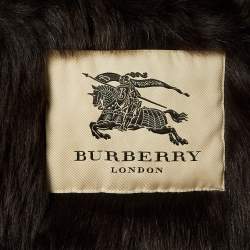 مملوكة مسبقًا Burberry Brown Sued Shearling Fur Coat S