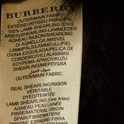 مملوكة مسبقًا Burberry Brown Sued Shearling Fur Coat S