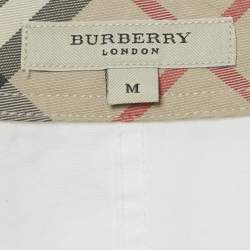 Pre Owned قميص بربري أبيض قطن لف متوسط الحجم