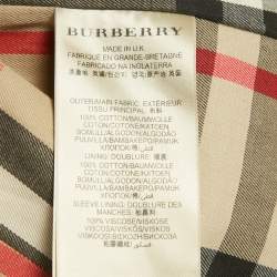 Pre Owned معطف ترنش بربري قطني أزرق بصدر مزدوج مقاس متوسط - ميديوم