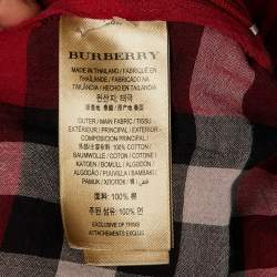 مملوكة مسبقًا Burberry Red Checkered Print Cotton Top M