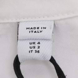 مملوكة مسبقًا بلوزة ساتان ودانتيل بيضاء أوبتيك بربري مقاس صغير جدًا (إكس سمول)