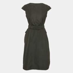مملوكة مسبقًا Burberry London Black Crepe Double Breasted Short Dress S 